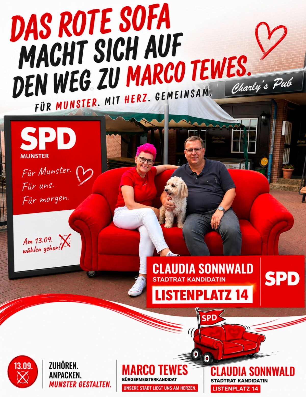 Flyer zum roten Sofa