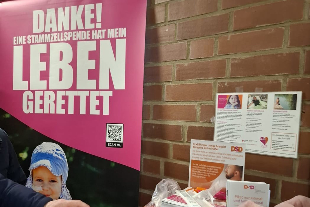 Möglichkeit zur Registrierung für eine Stammzellenspende