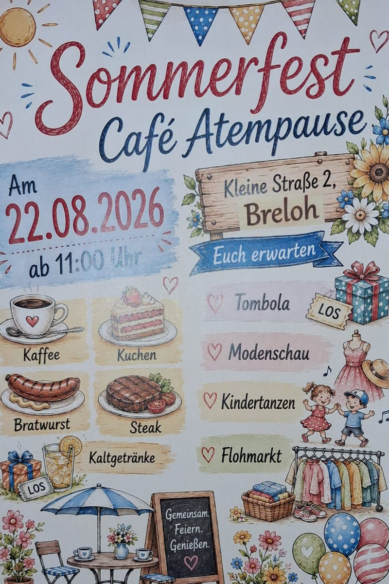 Flyer Sommerfest Cafe Atempause
